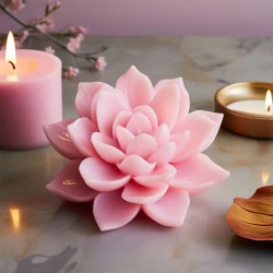 3D Lotus Flower Peony Candle Silicone Mold