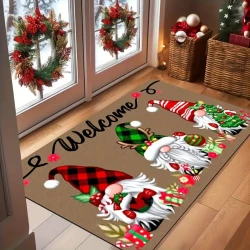 Christmas Elf Welcome Pattern Doormat Non Slip