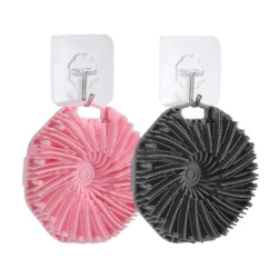 2 Pack Silicone Exfoliating Body Scrubber Brush