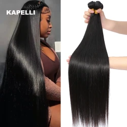 Straight HD Lace Closure Bundles Brazilian Hair Extensions