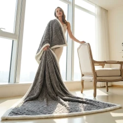 Thick Warm Fluffy Fleece Bed Blankets