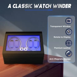 Automatic Watch Winder with LED Light and Quiet Motor