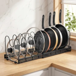 Expandable Pots and Pans Organiser with Adjustable Dividers