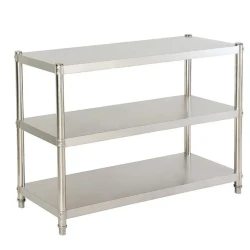Height Adjustable Stainless Steel 3-Tier Kitchen Table