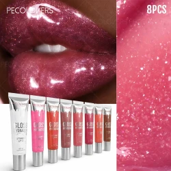 Moisturizing Lip Oil Kit 8PCS Non Sticky Shine