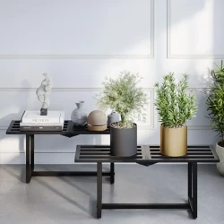 Set of Two Heavy Duty Metal Plant Stands