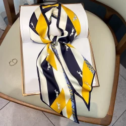 Luxury Equestrian Horse Print Silk Scarf
