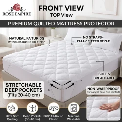 Rose Empire Soft Quilted Mattress Protector Cover