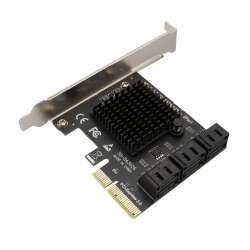 6 Port SATA PCIe Expansion Card for Fast Data Transfer