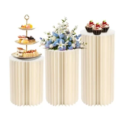 3 Piece Round Cake Dessert Stand Display Set