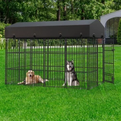 Heavy Duty Outdoor Dog Kennel with Roof