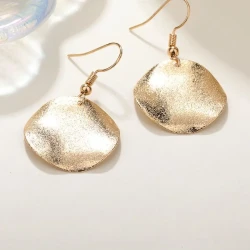 Elegant Yellow Gold Round Drop Earrings for Women