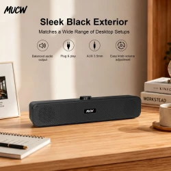 MUCW Wired Desktop Soundbar Speaker for PC Laptop
