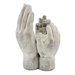 Accepting Hands Decorative Cement Planter and Candle Holder