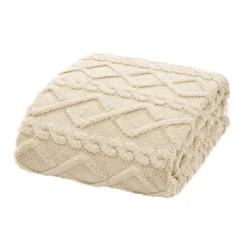 Cable Knit Throw Blanket Soft Textured Large 150x200cm