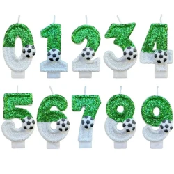 Football Birthday Number Candles for Kids Soccer Party