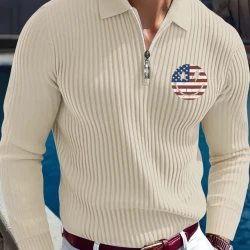 Men's Breathable Long Sleeve Polo Shirt for Outdoors