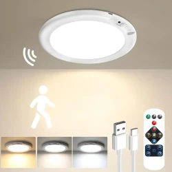 Rechargeable Motion Sensor Ceiling Light with Remote Control