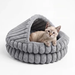 Cozy Hooded Cat Cave Bed for Indoor Pets