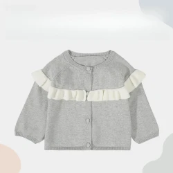 Kids Autumn Lace Knitted Cardigan for Girls