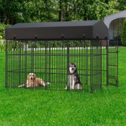 Heavy Duty Outdoor Dog Kennel with Roof