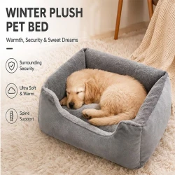Warm Plush Orthopedic Pet Bed with Raised Edges