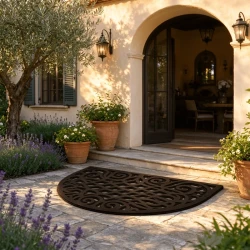 Victorian Chocolate Ribbon Entrance Floor Mat