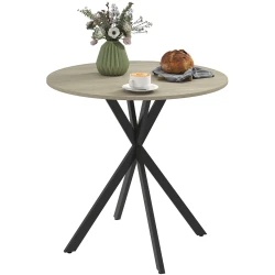 Compact 80cm Round Industrial Dining Table