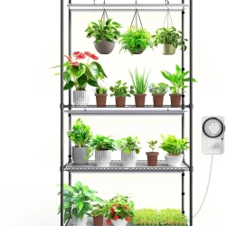 4 Tier Plant Stand with Grow Lights and Timer