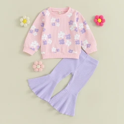 Baby Girl Floral Print Long Sleeve Outfit Set