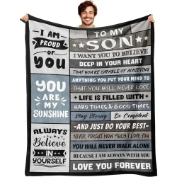 Inspirational Flannel Blanket for Son Gift