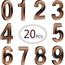 3D House Numbers Self Adhesive Stickers Set