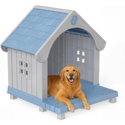 Weatherproof Large Dog Kennel with Elevated Floor