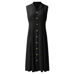 Elegant Casual Sleeveless Cotton Linen Dress