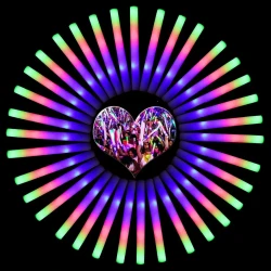 110 Piece LED Foam Glow Sticks for Parties