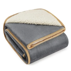 Waterproof Grey Fleece Pet Blanket for Dogs Cats