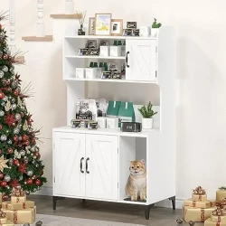 Stylish Cat Litter Box Enclosure with Storage Space