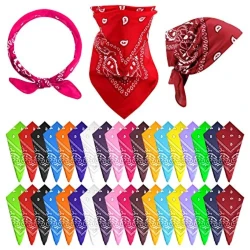 Set of 36 Paisley Print Cowboy Bandanas