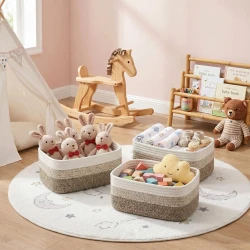 Cotton Rope Woven Storage Baskets Set