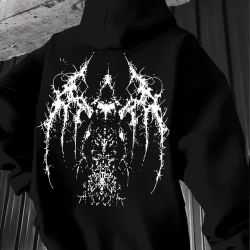 Dark Style Geometric Print Men Hoodie