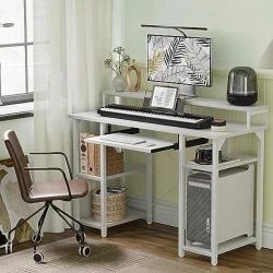 47 Inch Computer Desk with Keyboard Tray and Storage