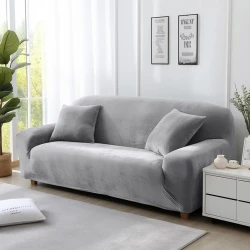 Velvet Stretch Sofa Cover for L Shaped Couch