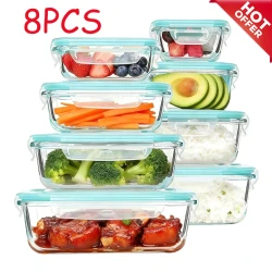 Meal Prep Glass Containers Set with Airtight Lids
