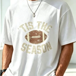 Mens Vintage Football Graphic Short Sleeve T-Shirt