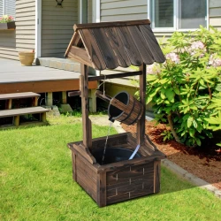 Wooden Outdoor Electric Water Fountain Wishing Well