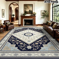 Floral Geometric Vintage Style Machine Washable Rug