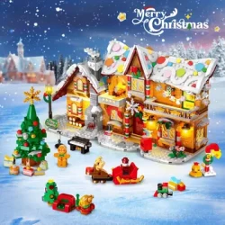 Christmas Gingerbread House Building Toy with LED Light