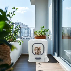 Anti Splash Cat Litter Box with Scoop