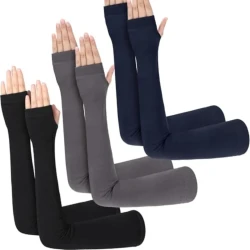 Sun Protection Arm Sleeves Cotton Fingerless Gloves
