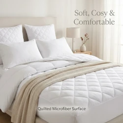 Extra Deep Hypoallergenic Quilted Mattress Protector White